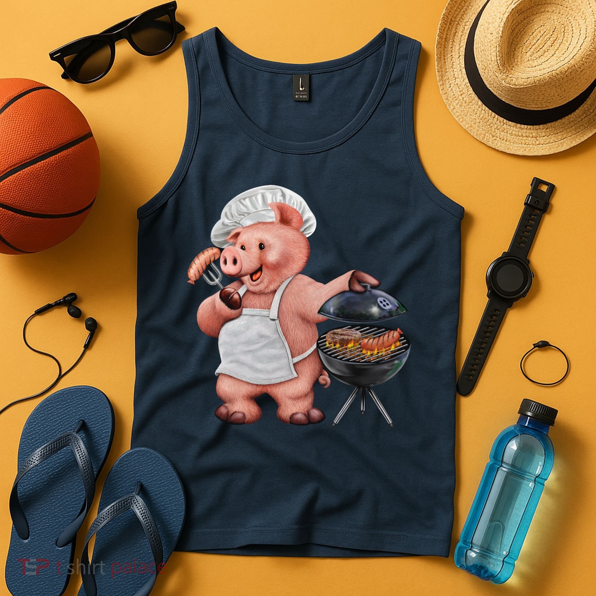 BBQ Pig Grilling Tank Top