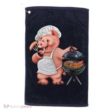BBQ Pig Grilling Golf Towel