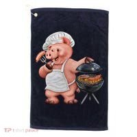 BBQ Pig Grilling Golf Towel thumb 0