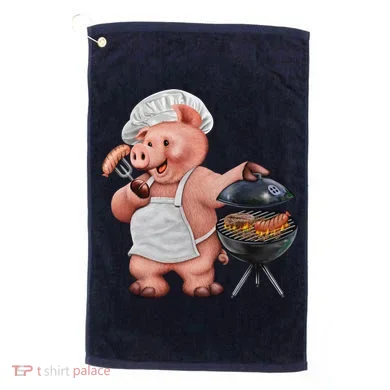 BBQ Pig Grilling Golf Towel