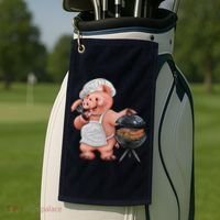BBQ Pig Grilling Golf Towel thumb 2