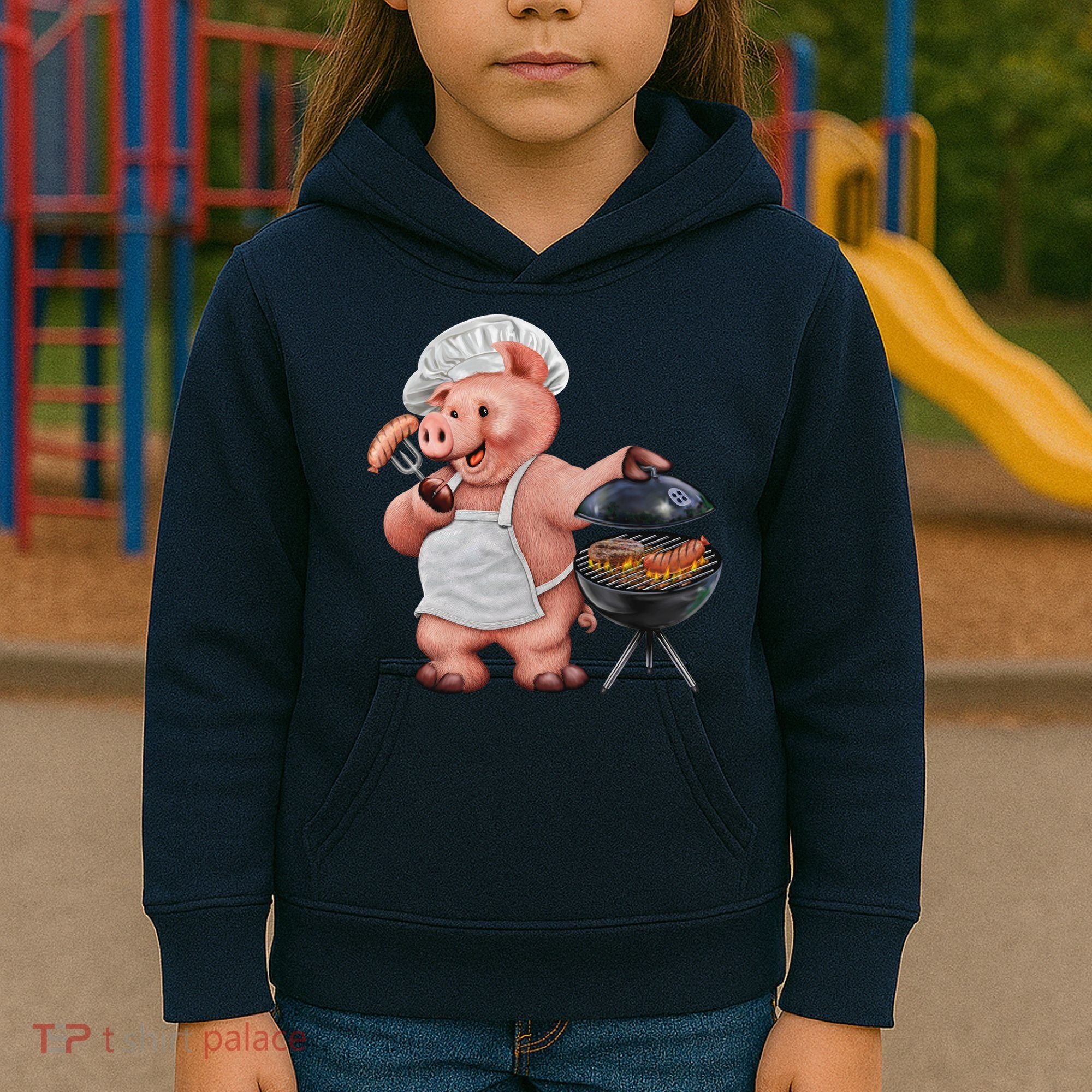 BBQ Pig Grilling Kids Hoodie