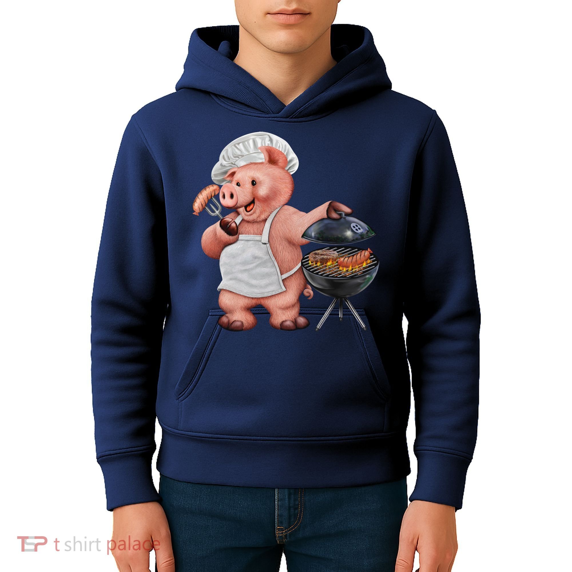 BBQ Pig Grilling Kids Hoodie