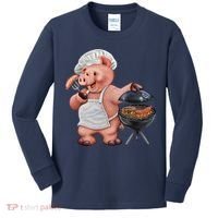 BBQ Pig Grilling Kids Long Sleeve Shirt thumb 0
