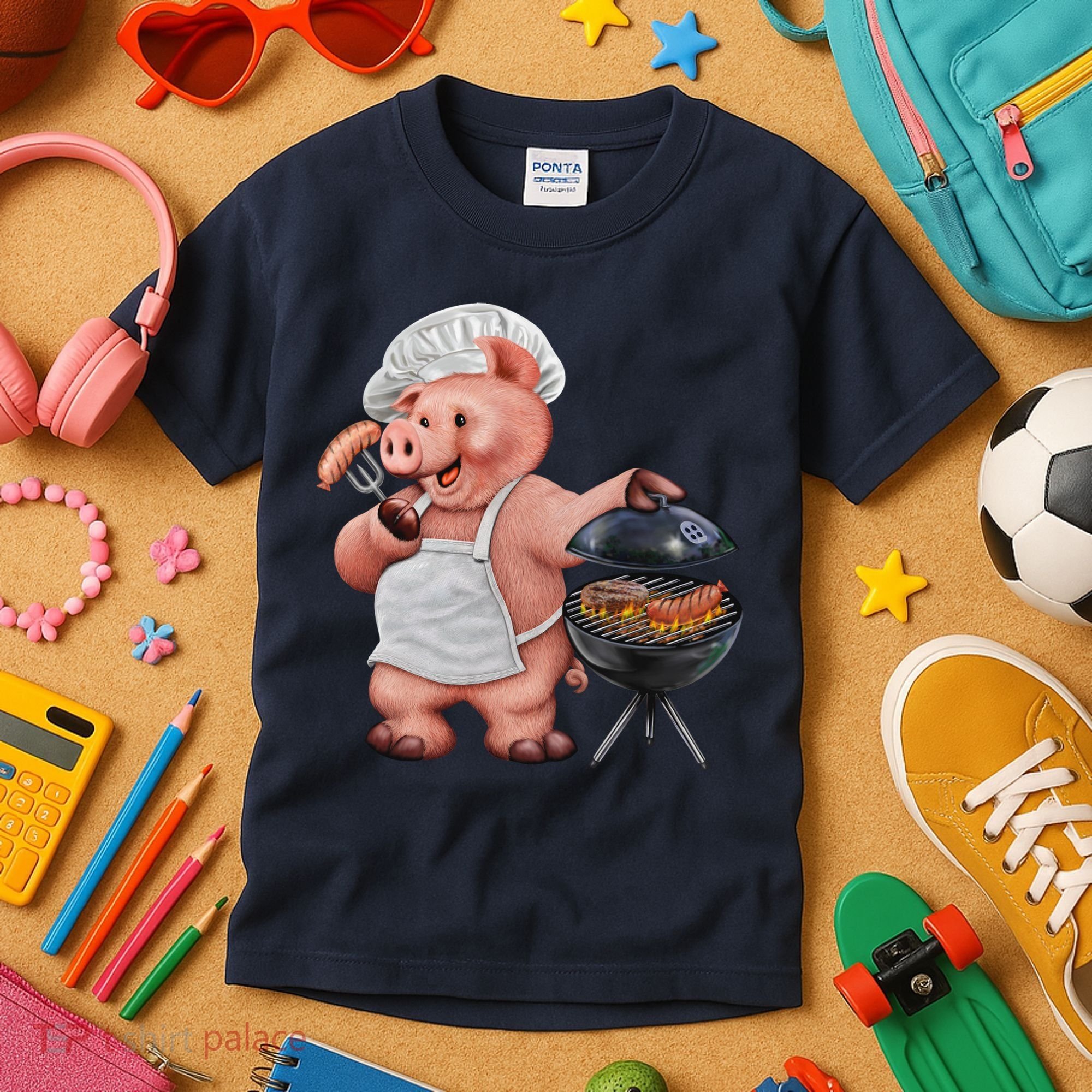 BBQ Pig Grilling Kids T-Shirt