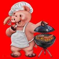 BBQ Pig Grilling Santa Hat thumb 1