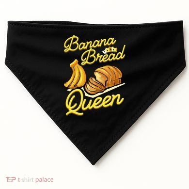 Banana Bread Queen Baking Vegan Baker Gift USA-Made Doggie Bandana