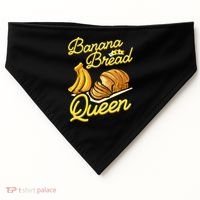 Banana Bread Queen Baking Vegan Baker Gift USA-Made Doggie Bandana thumb 0