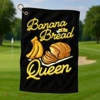 Banana Bread Queen Baking Vegan Baker Gift Golf Towel thumb 1