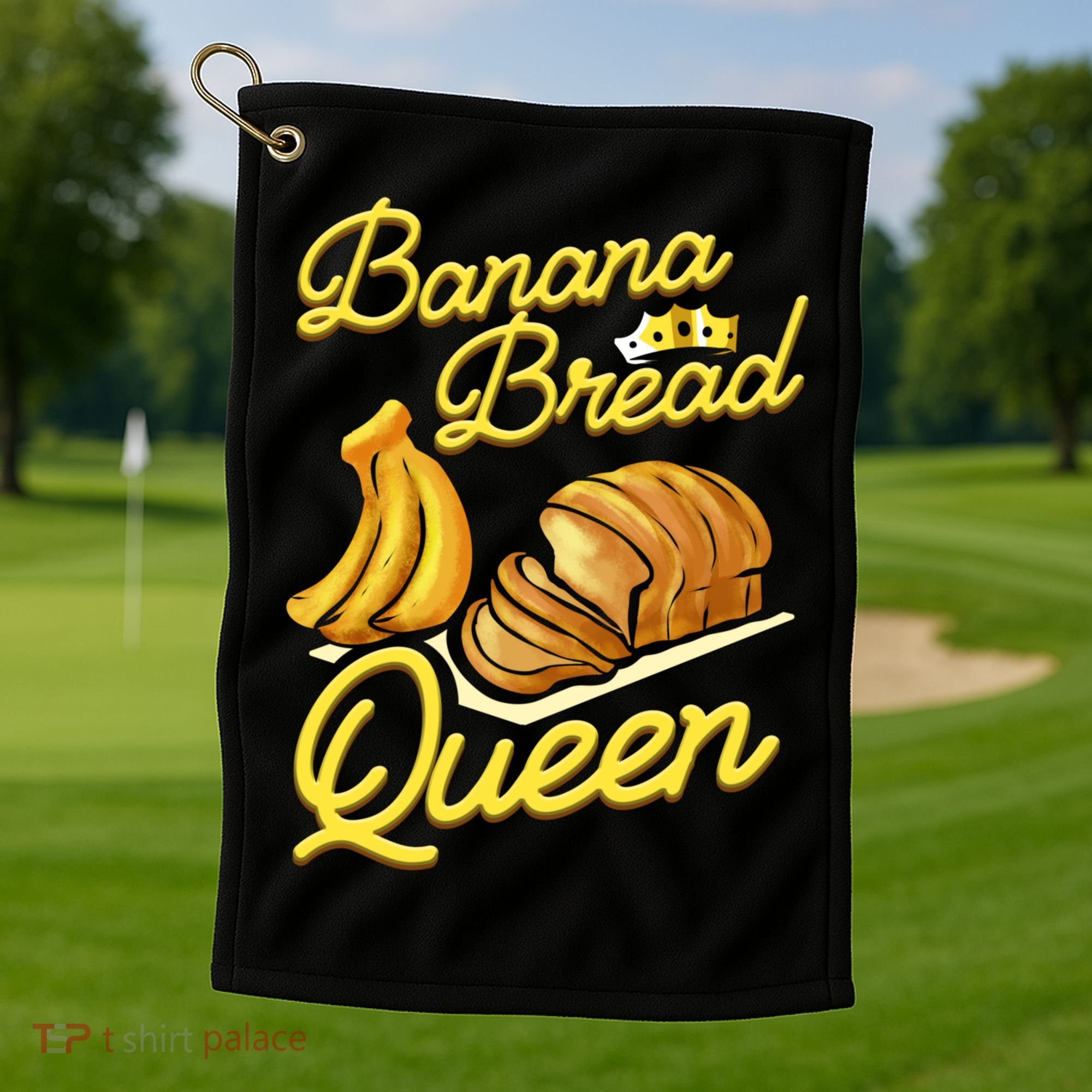 Banana Bread Queen Baking Vegan Baker Gift Golf Towel