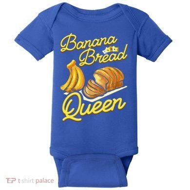 Banana Bread Queen Baking Vegan Baker Gift Baby Bodysuit