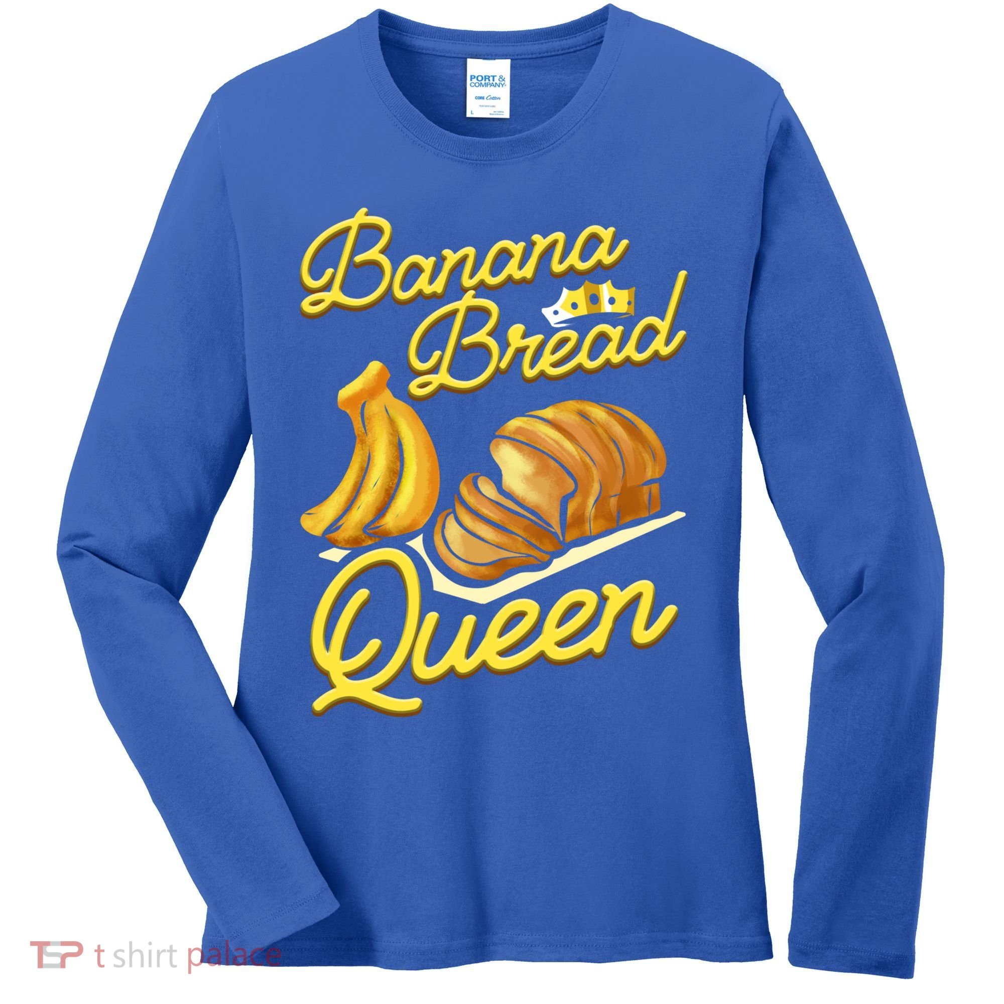 Banana Bread Queen Baking Vegan Baker Gift Women's Long Sleeve Shirt