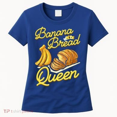 Banana Bread Queen Baking Vegan Baker Gift Women's T-Shirt
