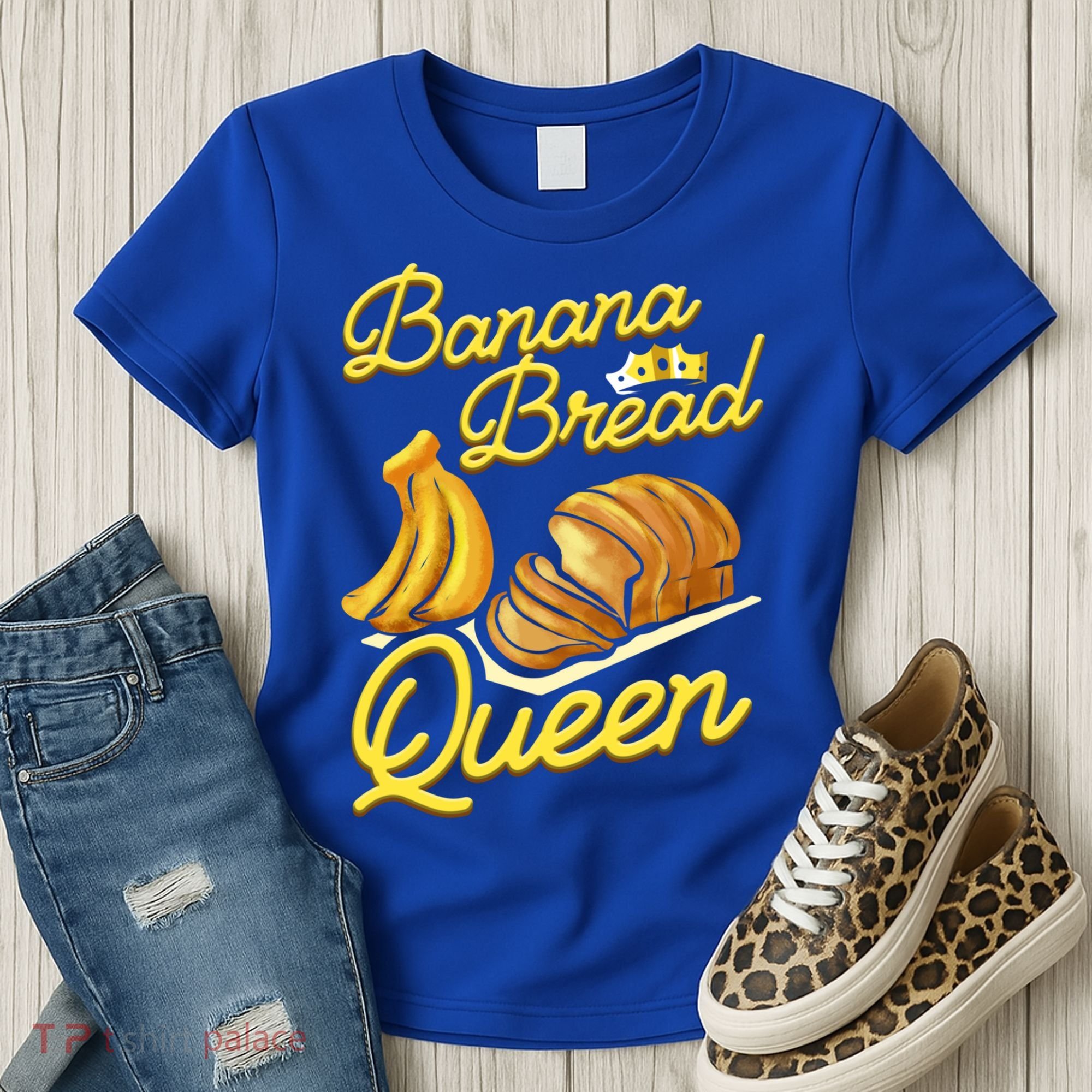 Banana Bread Queen Baking Vegan Baker Gift Women's T-Shirt