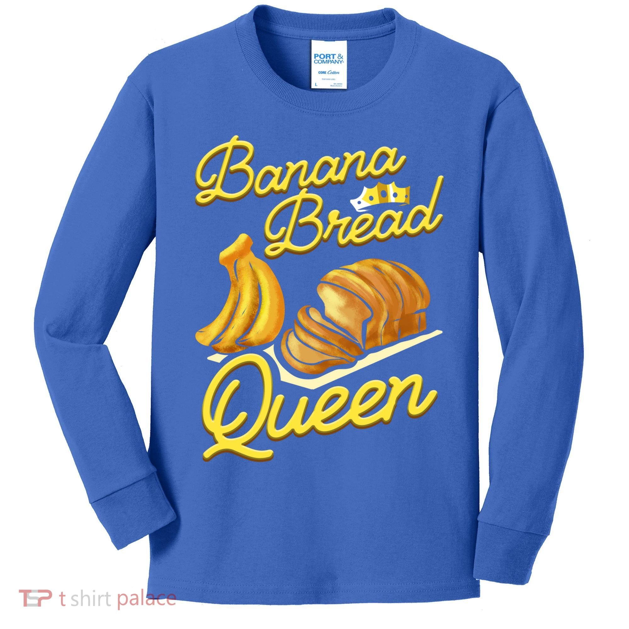 Banana Bread Queen Baking Vegan Baker Gift Kids Long Sleeve Shirt