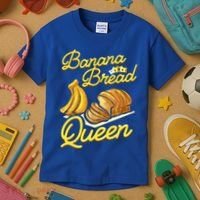 Banana Bread Queen Baking Vegan Baker Gift Kids T-Shirt thumb 3