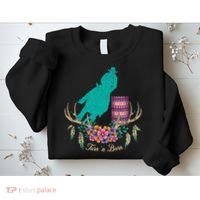 Boho Barrel Racer Turn And Burn Barrel Racing Rodeo Cowgirl Sweatshirt thumb 2