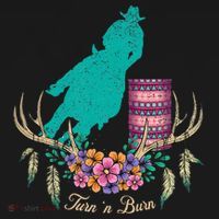 Boho Barrel Racer Turn And Burn Barrel Racing Rodeo Cowgirl Sweatshirt thumb 3