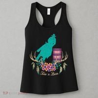 Boho Barrel Racer Turn And Burn Barrel Racing Rodeo Cowgirl Women's Tank Top thumb 3