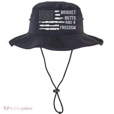 Brisket Butts Ribs And Freedom BBQ American Flag Bucket Hat