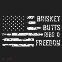Brisket Butts Ribs And Freedom BBQ American Flag Beanie thumb 2