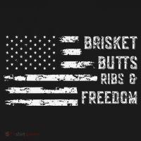 Brisket Butts Ribs And Freedom BBQ American Flag Women's Hoodie thumb 2