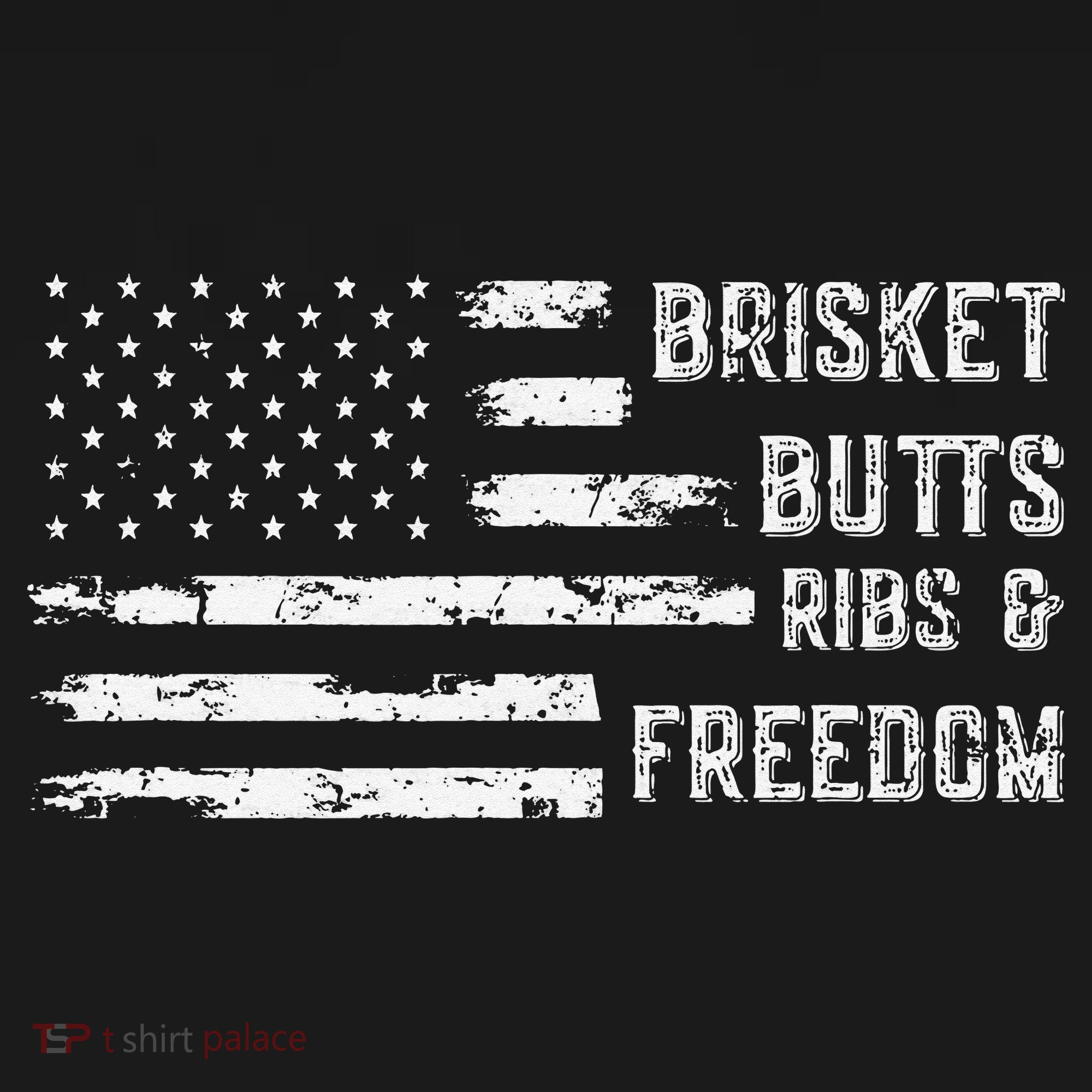 Brisket Butts Ribs And Freedom BBQ American Flag Women's Hoodie
