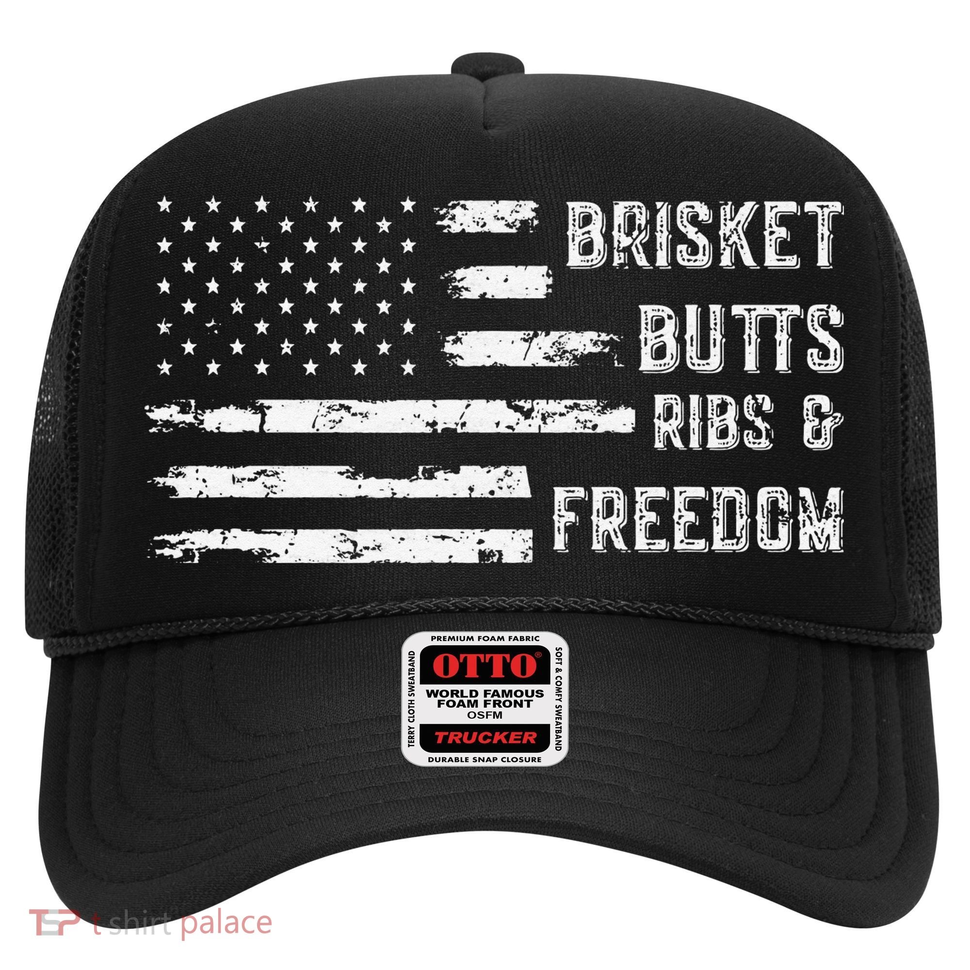 Brisket Butts Ribs And Freedom BBQ American Flag Hat