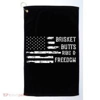 Brisket Butts Ribs And Freedom BBQ American Flag Golf Towel thumb 0