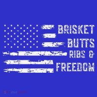 Brisket Butts Ribs And Freedom BBQ American Flag Polo thumb 2