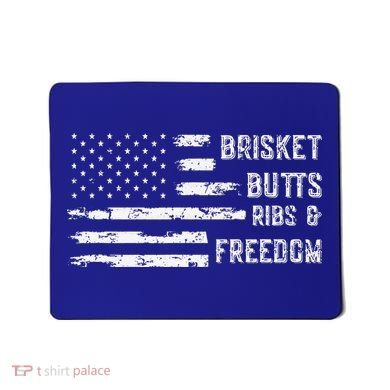 Brisket Butts Ribs And Freedom BBQ American Flag Mousepad