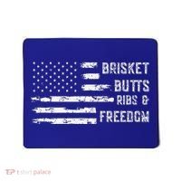 Brisket Butts Ribs And Freedom BBQ American Flag Mousepad thumb 0