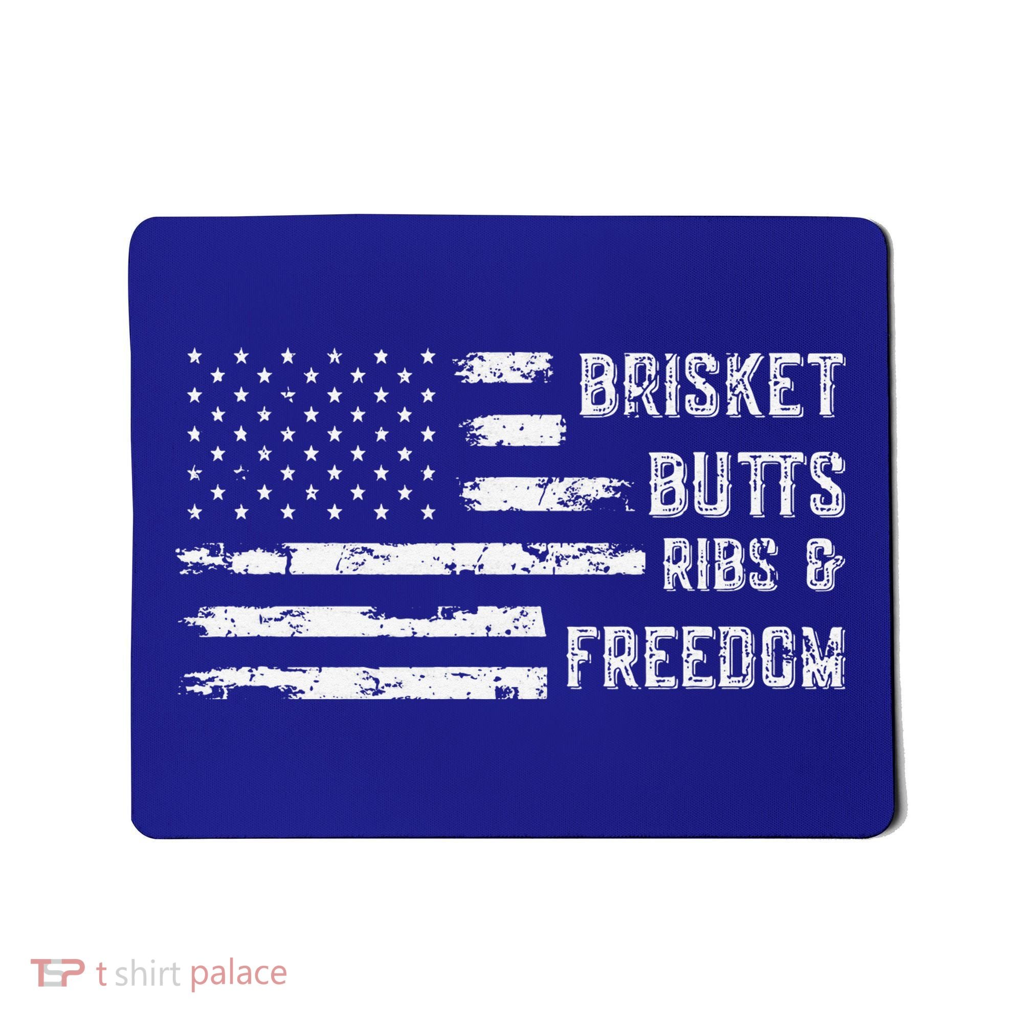 Brisket Butts Ribs And Freedom BBQ American Flag Mousepad