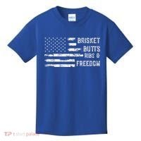 Brisket Butts Ribs And Freedom BBQ American Flag Kids T-Shirt thumb 0