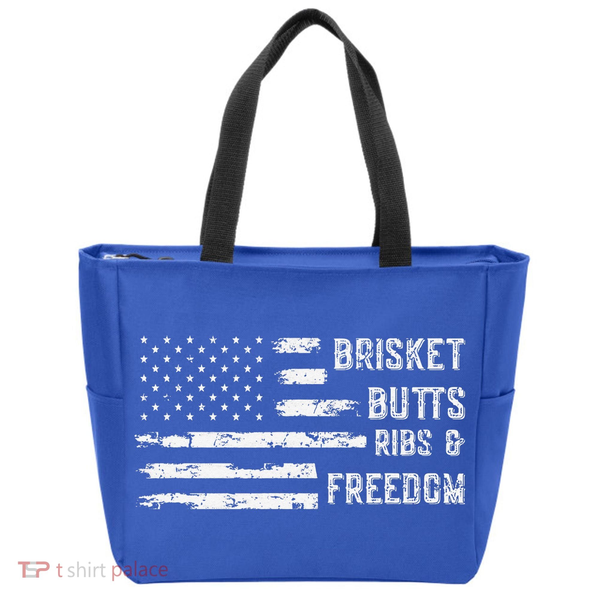 Brisket Butts Ribs And Freedom BBQ American Flag Tote Bag
