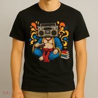 Buddha Boombox Retro Music Vibes T-Shirt thumb 3