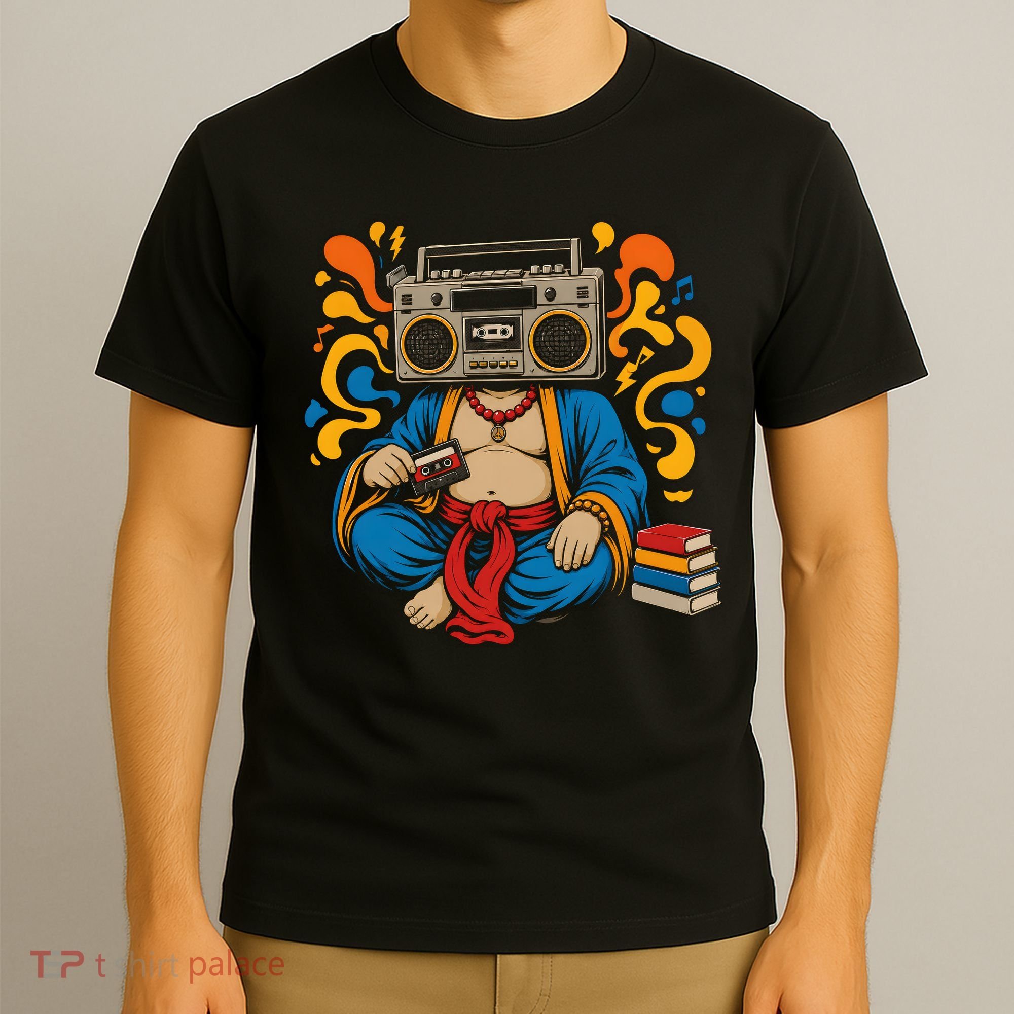 Buddha Boombox Retro Music Vibes T-Shirt