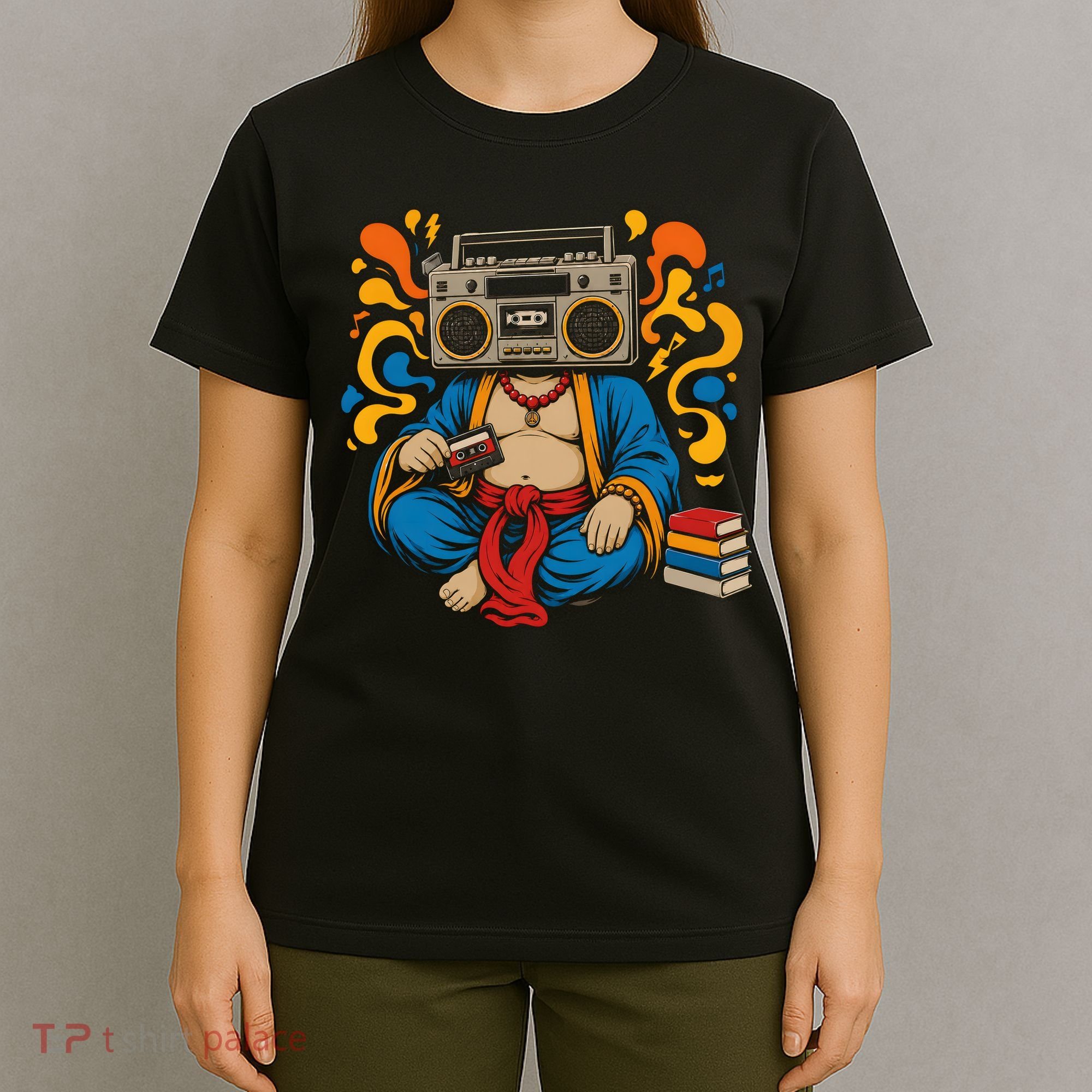 Buddha Boombox Retro Music Vibes T-Shirt