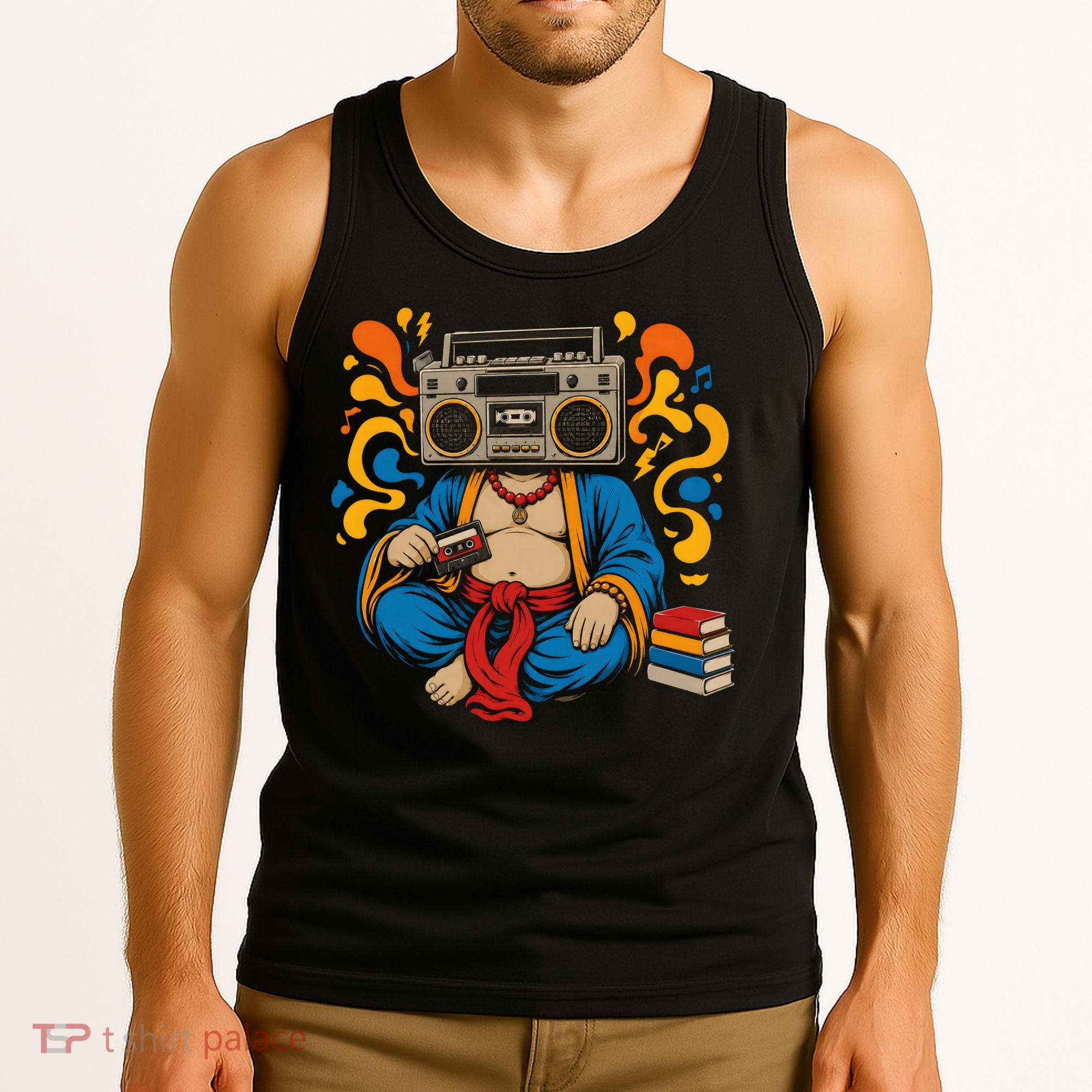 Buddha Boombox Retro Music Vibes Tank Top