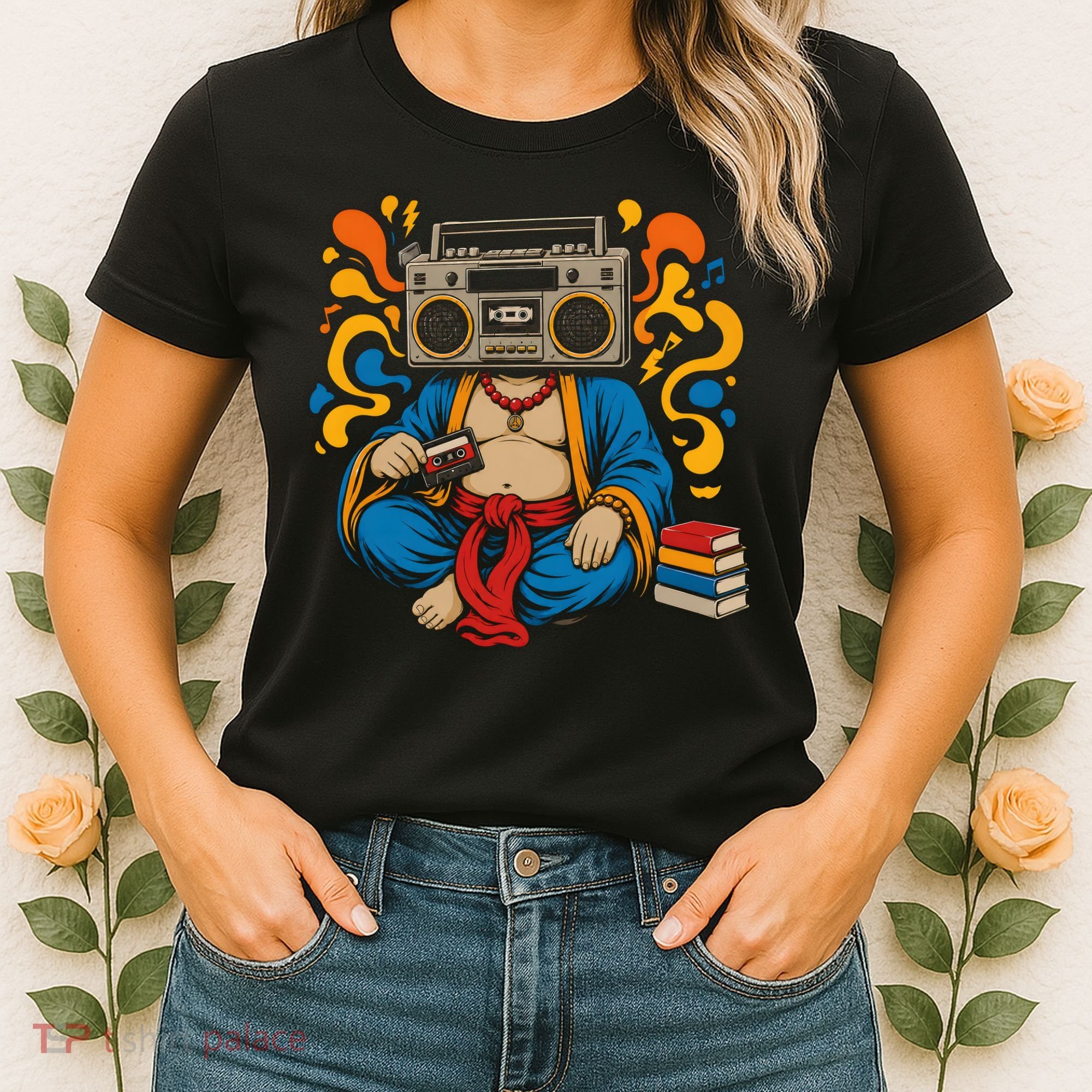 Buddha Boombox Retro Music Vibes Women's T-Shirt