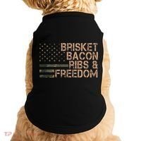 Brisket Bacon Ribs & Freedom Grill Bbq Funny Meat Smoking Doggie Tank thumb 0