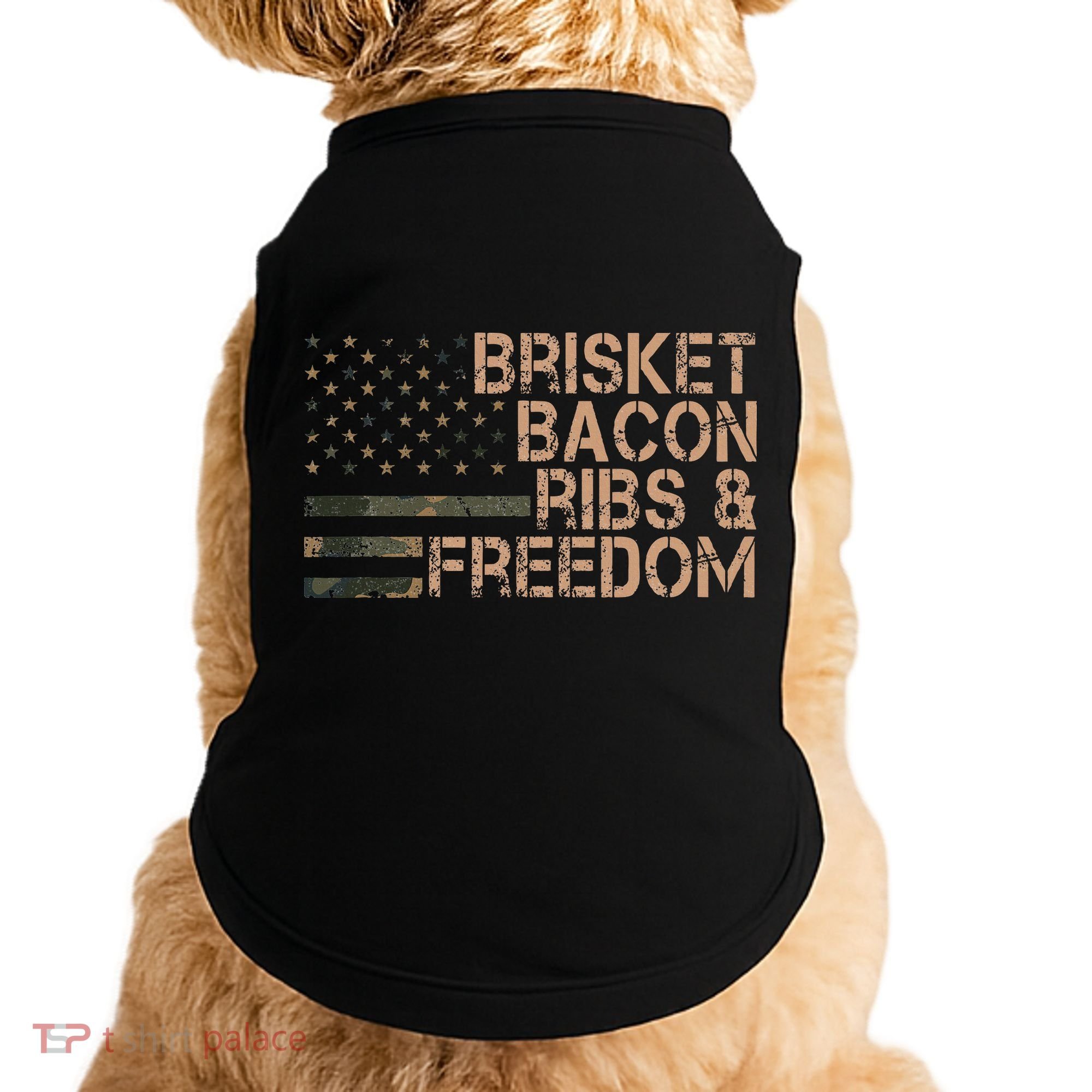Brisket Bacon Ribs & Freedom Grill Bbq Funny Meat Smoking Doggie Tank