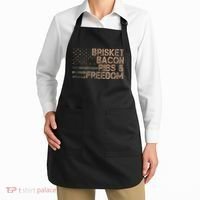 Brisket Bacon Ribs & Freedom Grill Bbq Funny Meat Smoking Apron thumb 2
