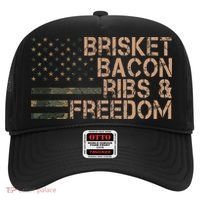 Brisket Bacon Ribs & Freedom Grill Bbq Funny Meat Smoking Hat thumb 0