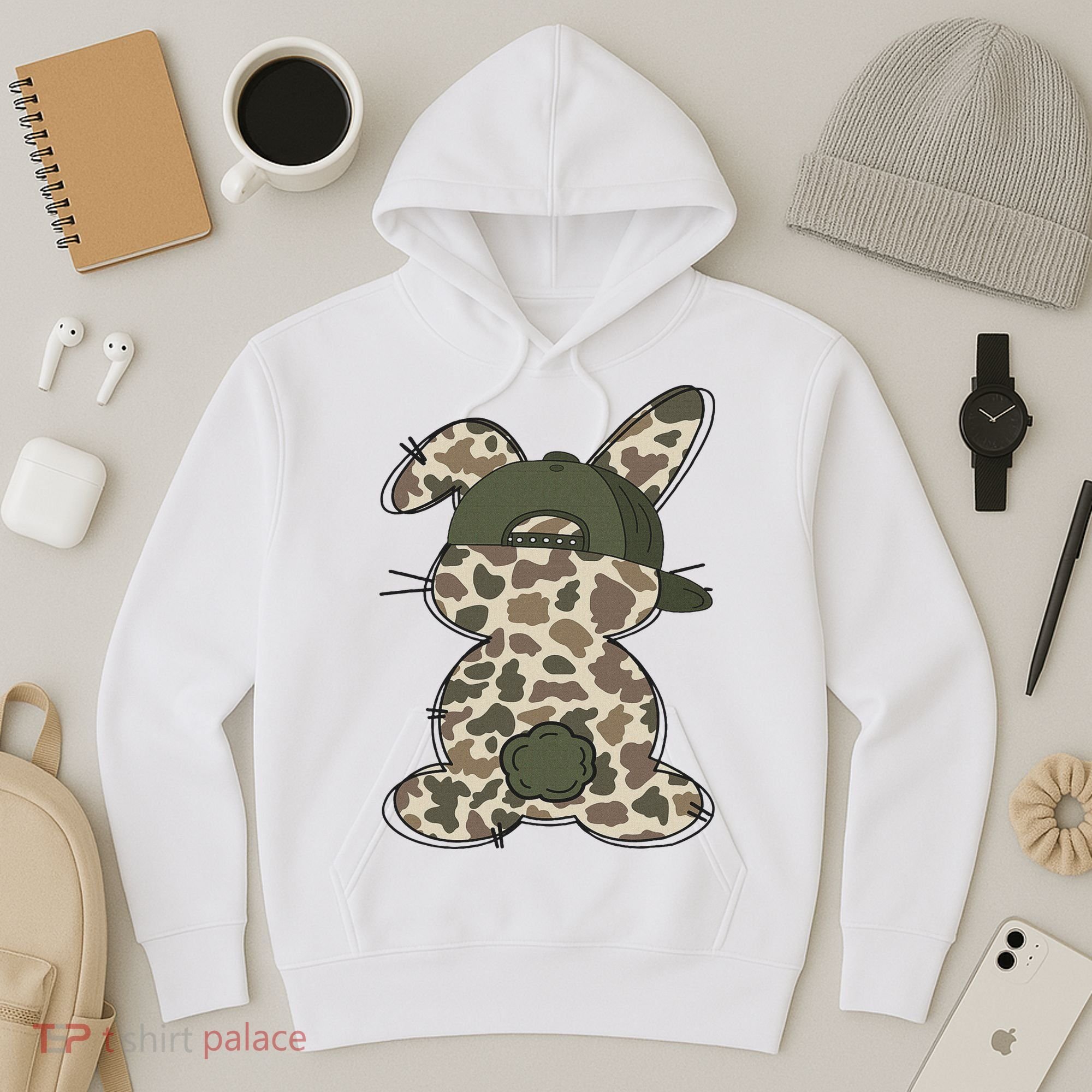 Boy Bunny Rabbit Duck Camo Camouflage Hat Ball Cap Easter Hoodie