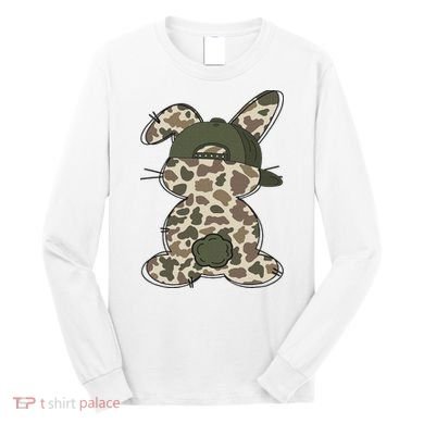 Boy Bunny Rabbit Duck Camo Camouflage Hat Ball Cap Easter Long Sleeve Shirt