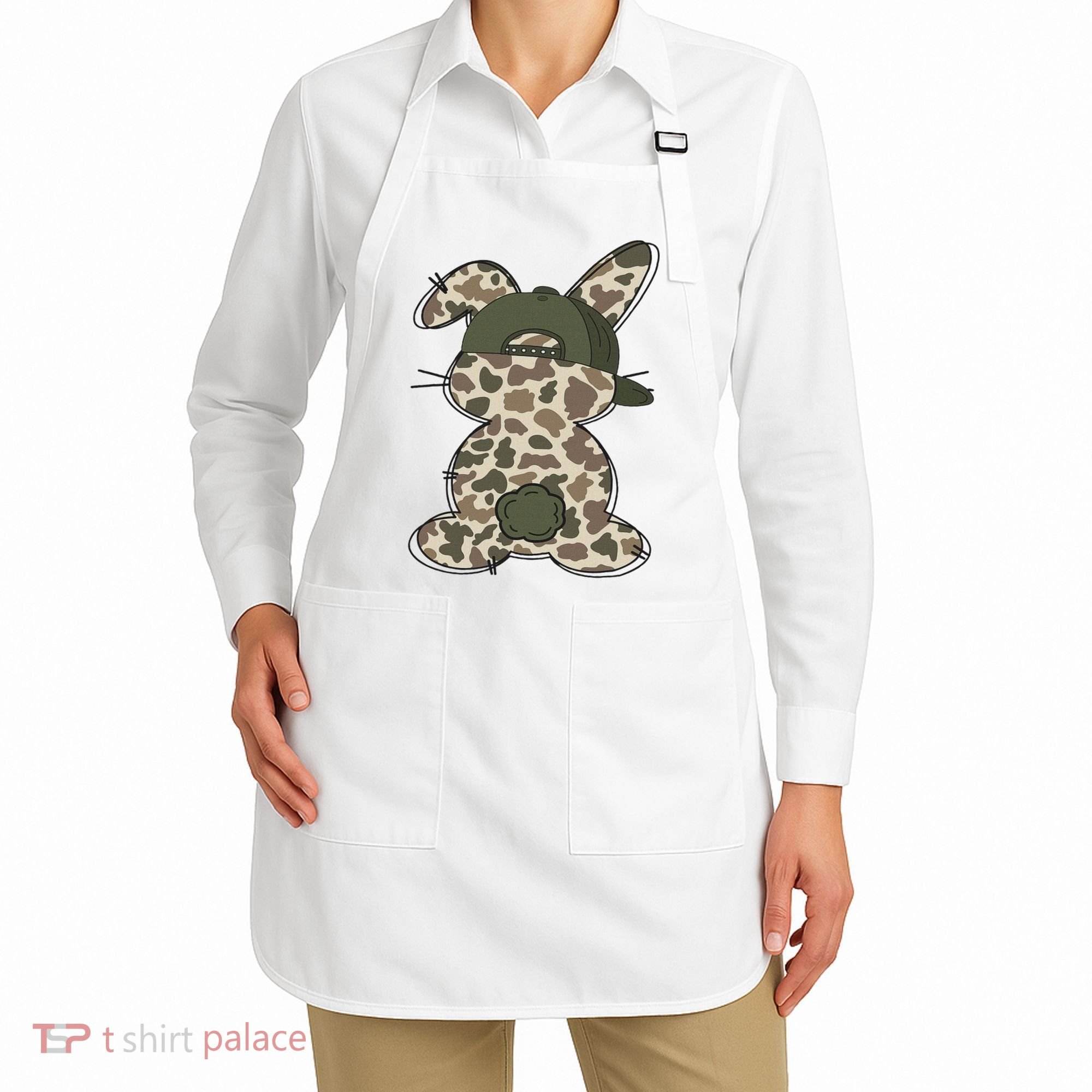 Boy Bunny Rabbit Duck Camo Camouflage Hat Ball Cap Easter Apron