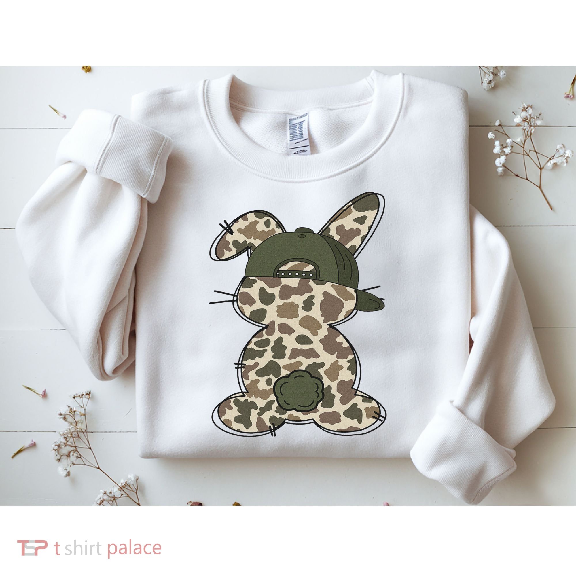Boy Bunny Rabbit Duck Camo Camouflage Hat Ball Cap Easter Sweatshirt