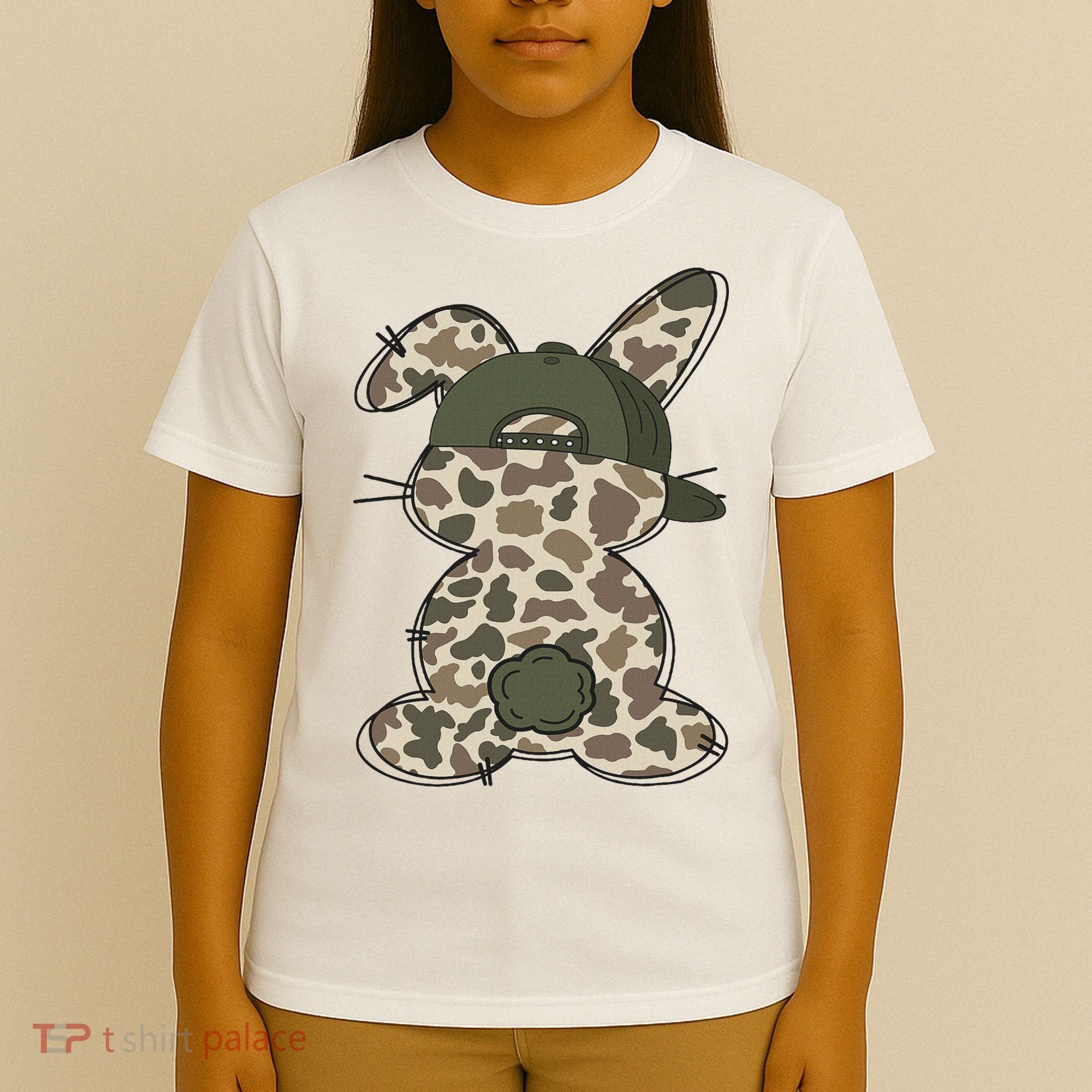 Boy Bunny Rabbit Duck Camo Camouflage Hat Ball Cap Easter T-Shirt