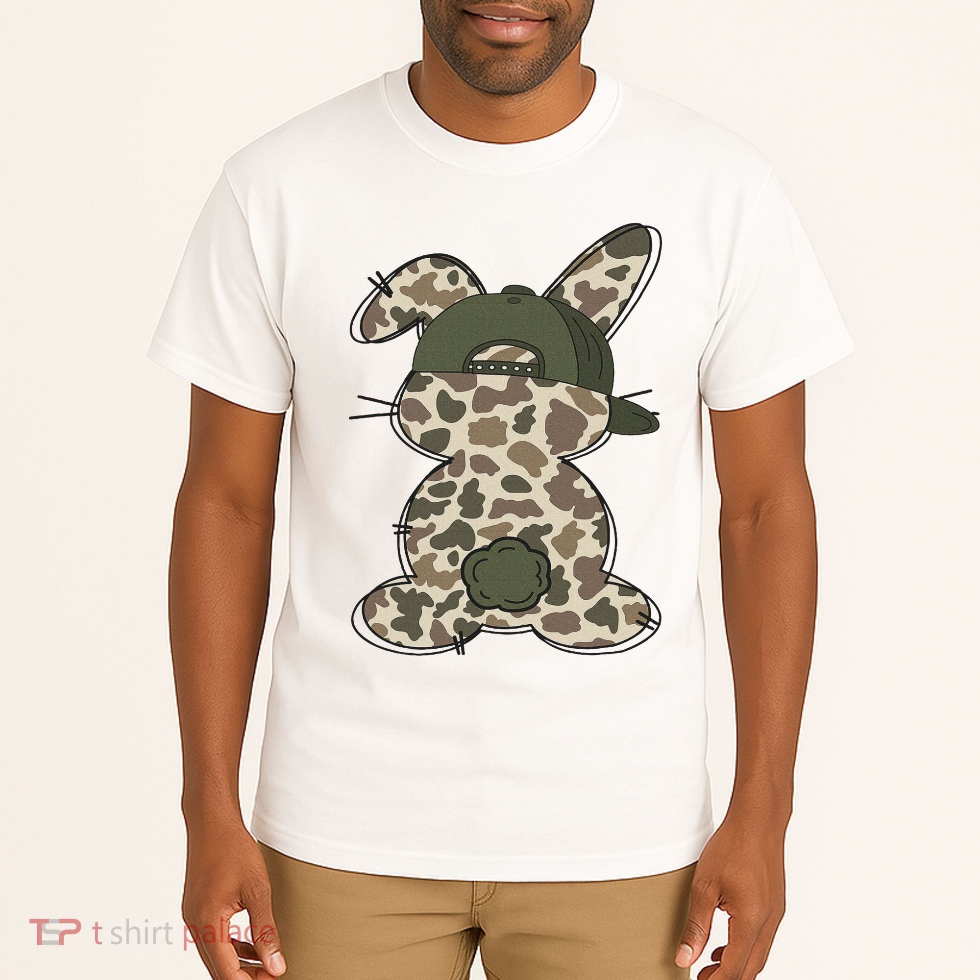Boy Bunny Rabbit Duck Camo Camouflage Hat Ball Cap Easter Tall T-Shirt